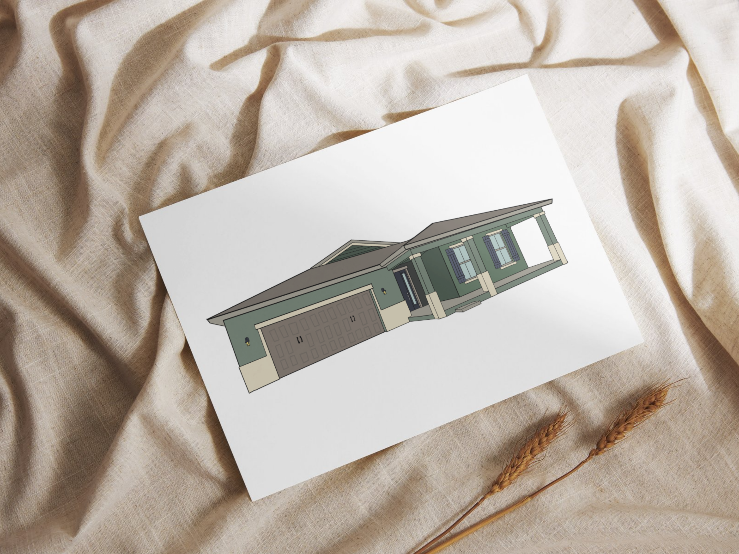 Custom Home Portrait - Print - Image 2