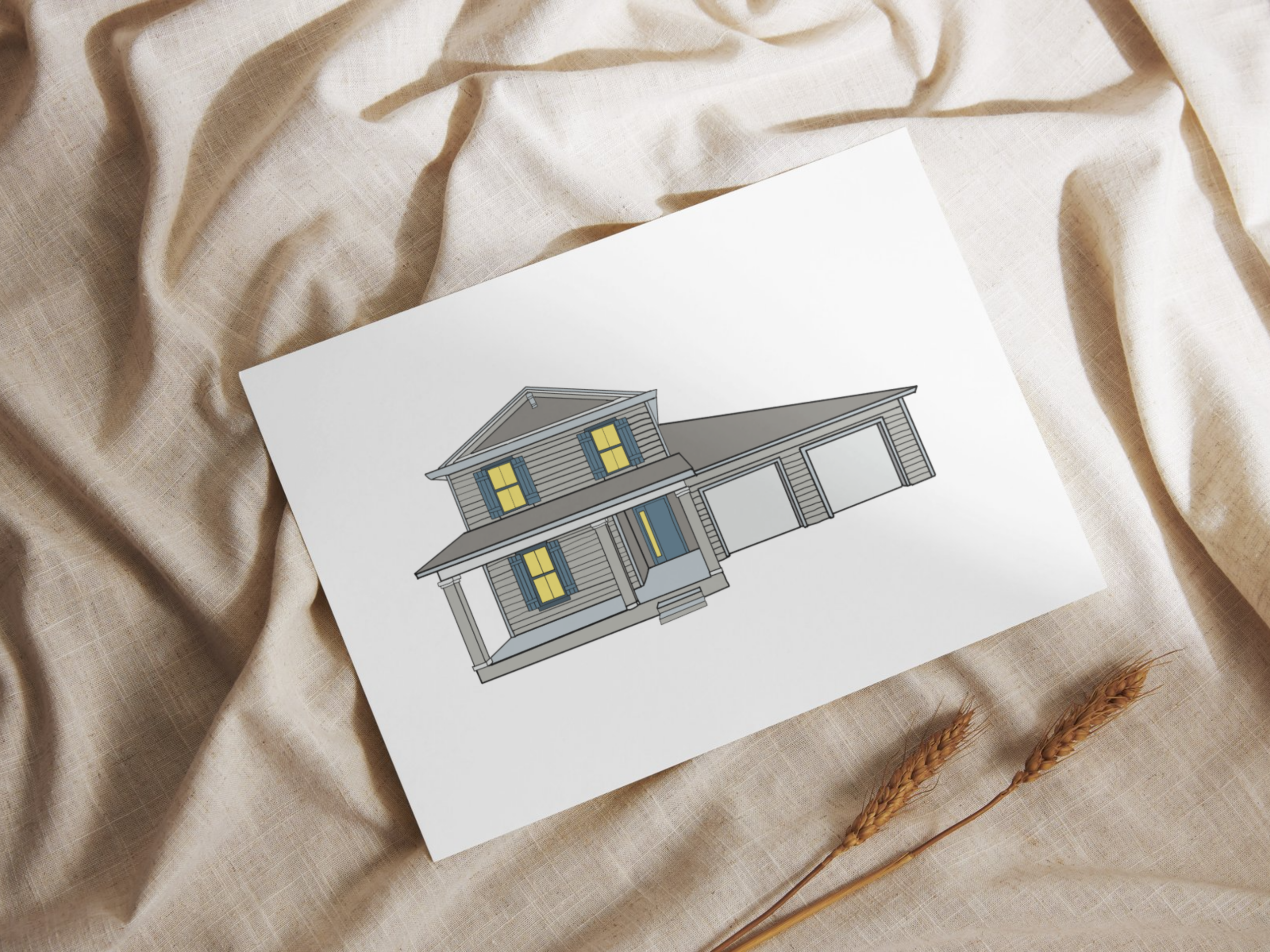 Custom Home Portrait - Print