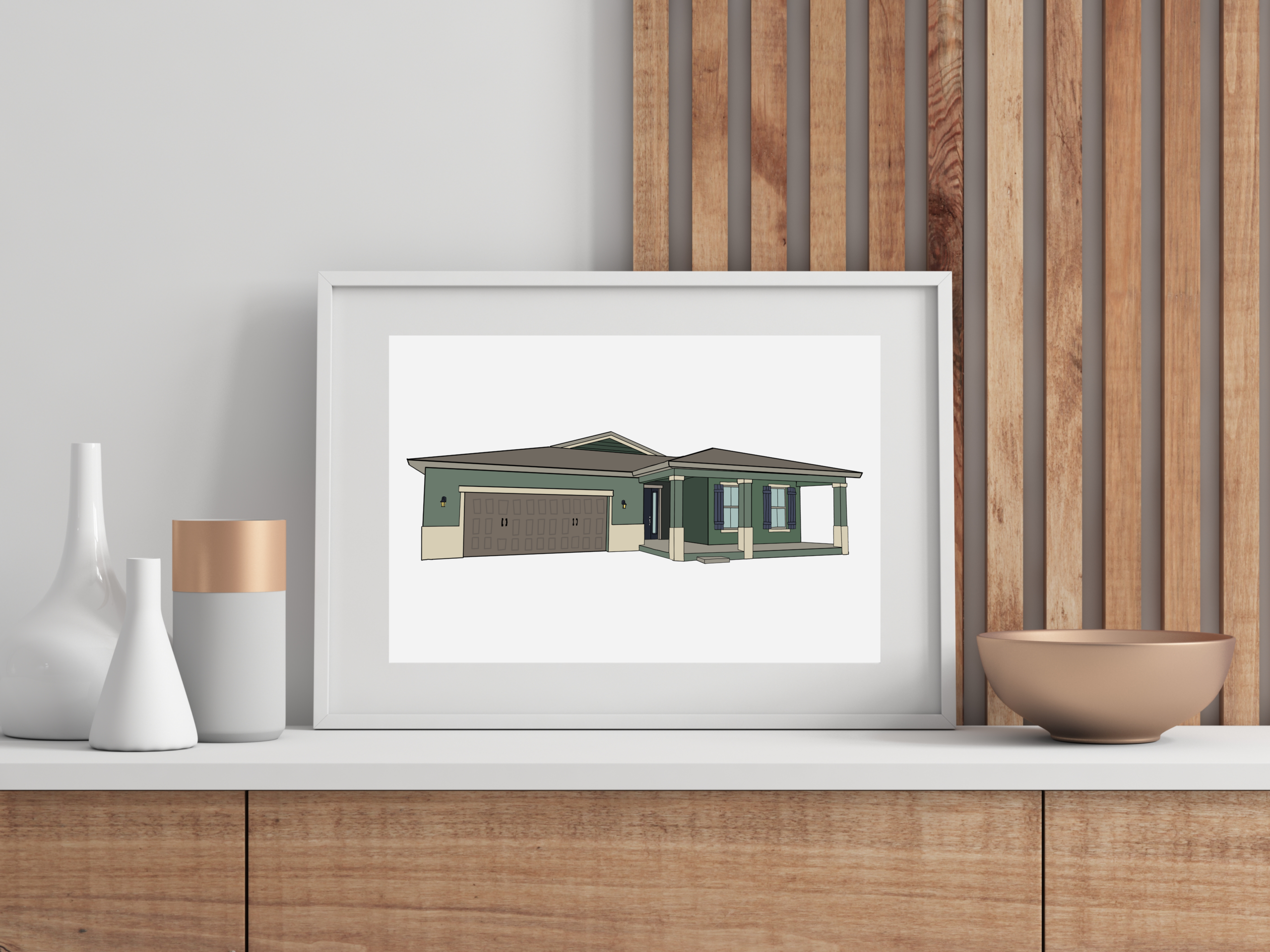 Custom Home Portrait - Framed - Image 2